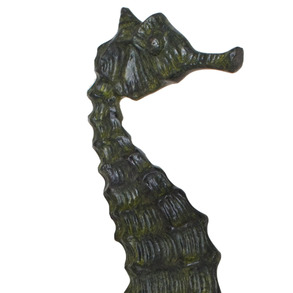 Seahorse – Bronze Sculpture – 28 cm – Dark Green