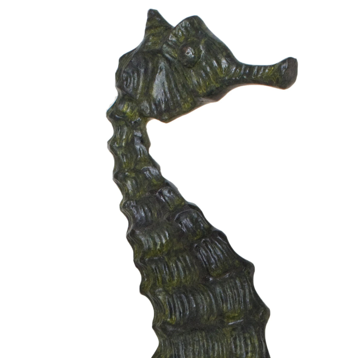Seahorse – Bronze Sculpture – 28 cm – Dark Green
