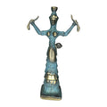 Minoan Snake Goddess – Bronze Sculpture – 12 cm – Blue & Gold