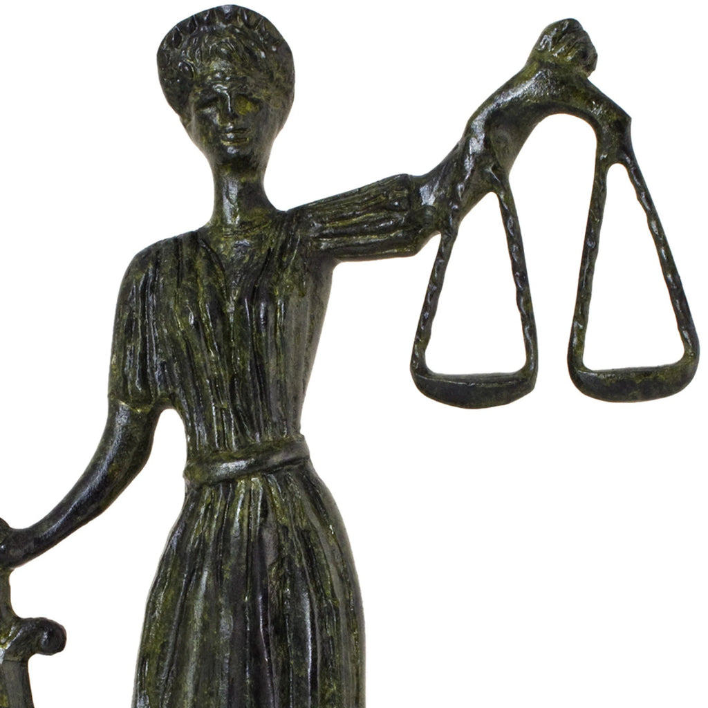 Themis, Goddess of Justice – Bronze Sculpture – 16 cm – Dark Green