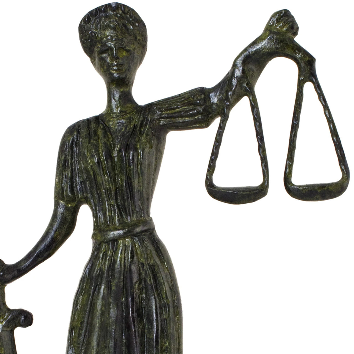 Themis, Goddess of Justice – Bronze Sculpture – 22 cm – Dark Green
