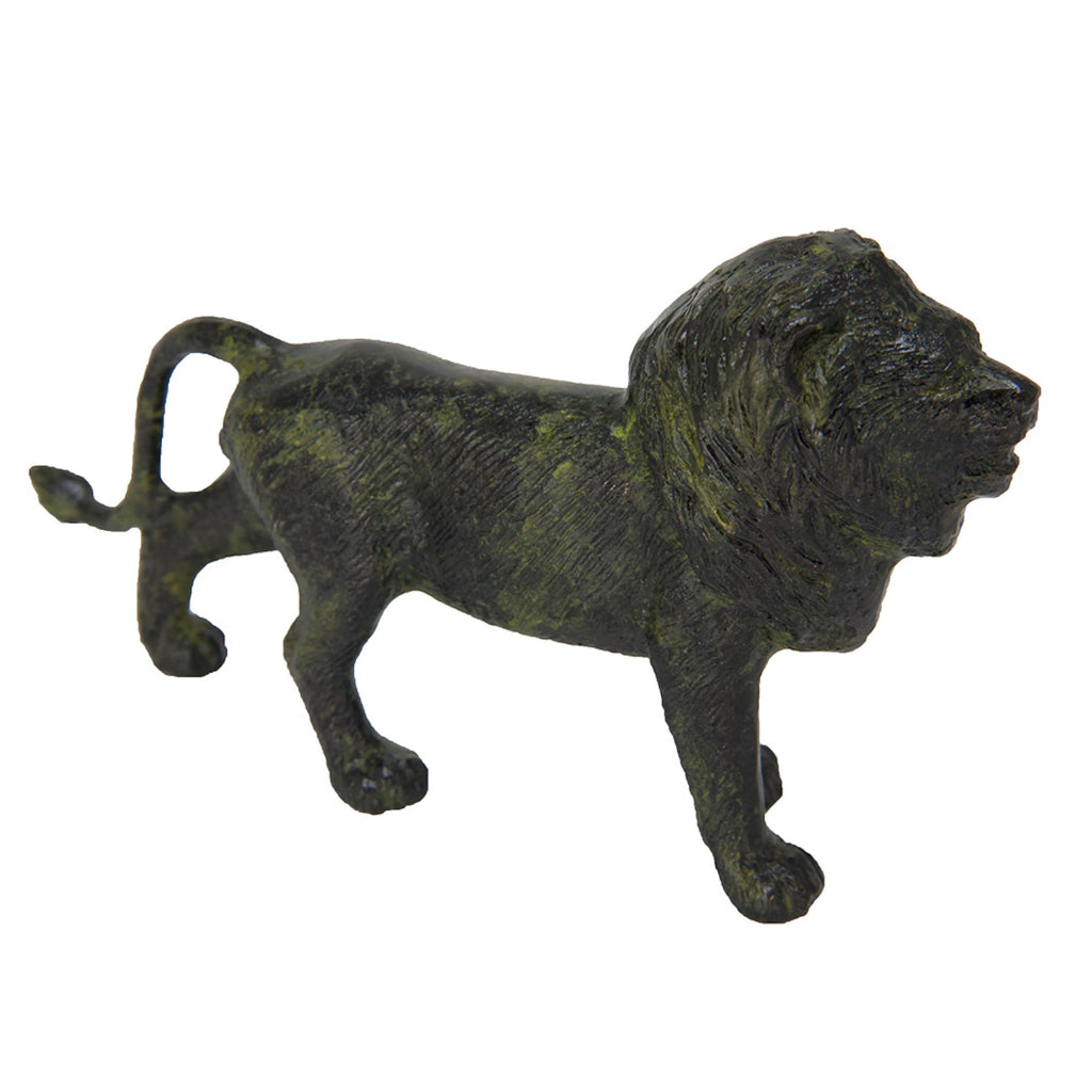 Lion – Bronze Sculpture – 8 cm – Dark Green