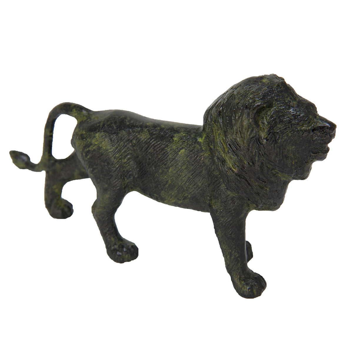 Lion – Bronze Sculpture – 4 cm – Dark Green