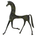 Mycenaean Geometric Horse – Bronze Sculpture – 19 cm – Dark Green