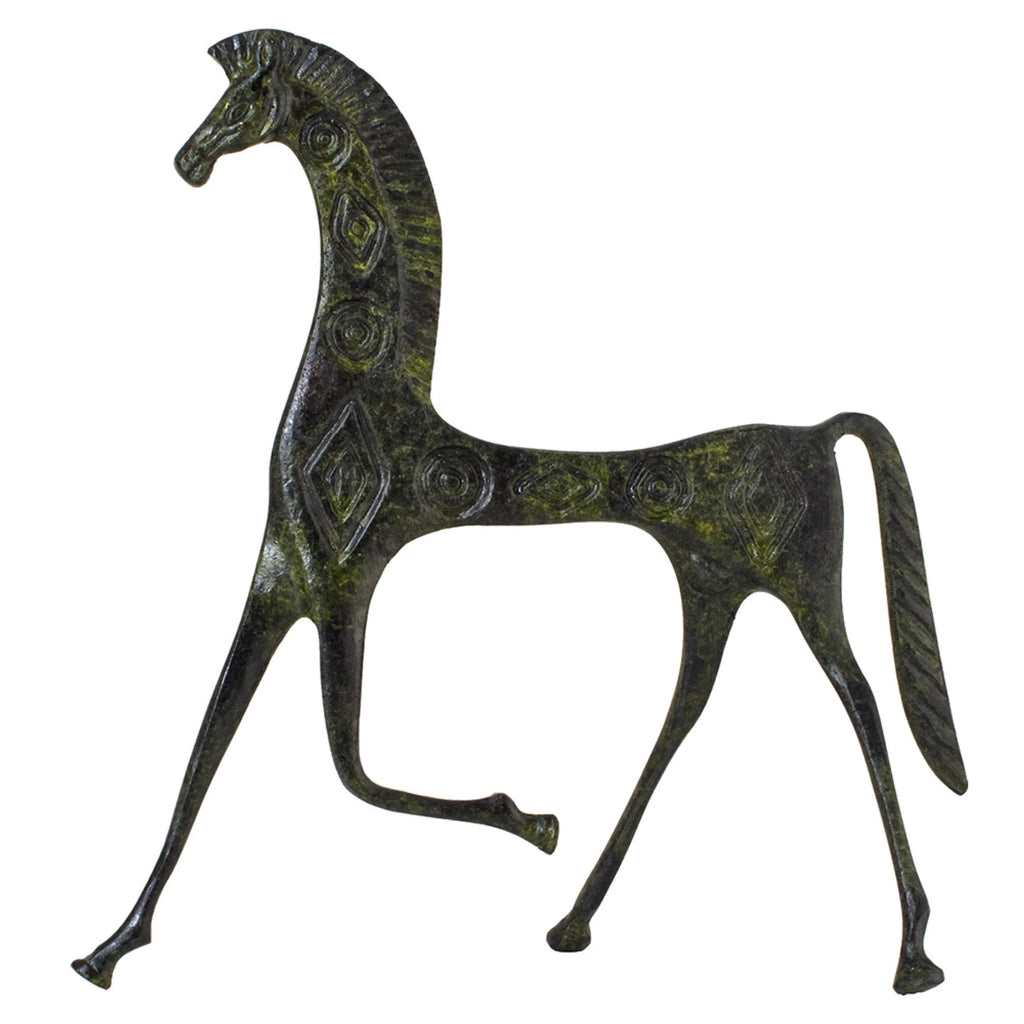 Mycenaean Geometric Horse – Bronze Sculpture – 11 cm – Dark Green