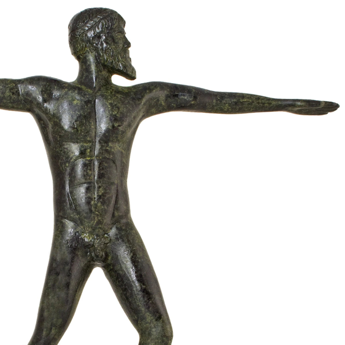 Poseidon – Solid Bronze Sculpture – 23 cm – Dark Green