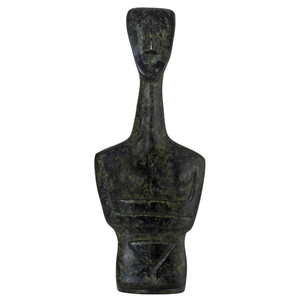 Male Cycladic Bust with Folded Arms – 14 cm – Dark Green