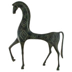Large Geometric Horse with Lowered Head – 58 cm – Dark Green