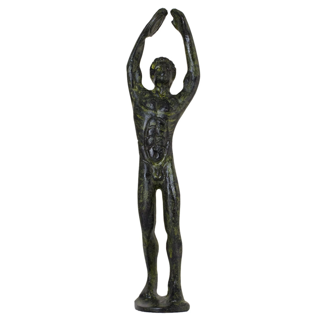 Discus Thrower – Bronze Sculpture – 12 cm – Dark Green