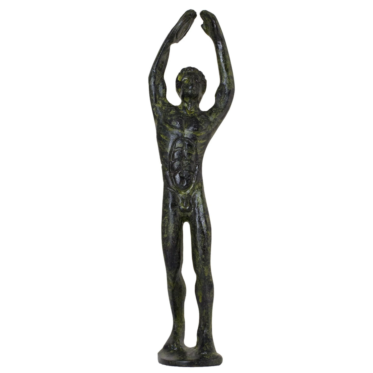 Discus Thrower – Bronze Sculpture – 12 cm – Dark Green