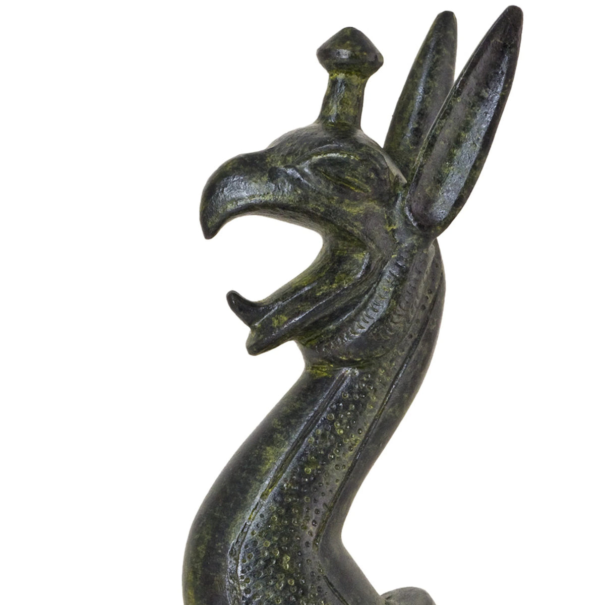 Griffin's Head – Bronze Sculpture – 15 cm – Dark Green