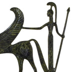 Athena in a Chariot with Pegasus – Bronze Sculpture – 30 cm – Dark Green