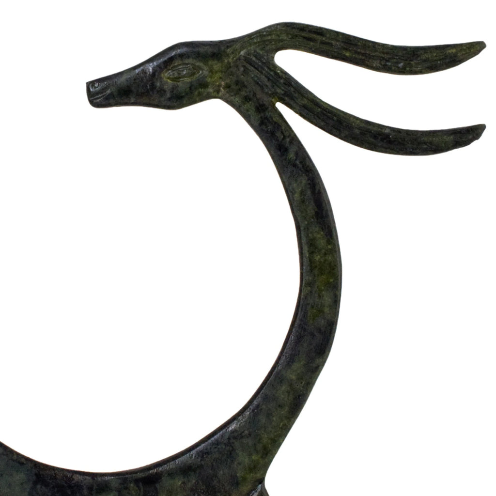 Deer – Bronze Sculpture – 15 cm – Dark Green