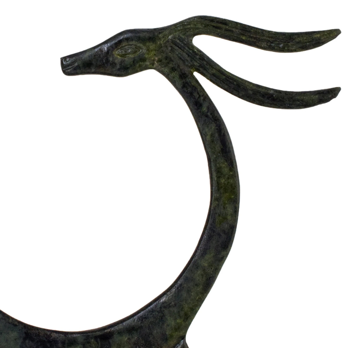 Deer – Bronze Sculpture – 15 cm – Dark Green