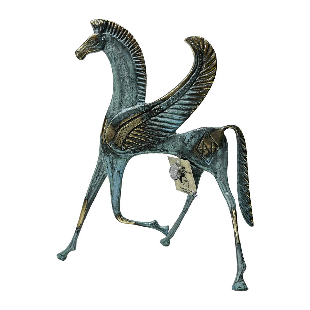 Pegasus, the Winged Horse – Bronze Sculpture – 25 cm – Blue & Gold