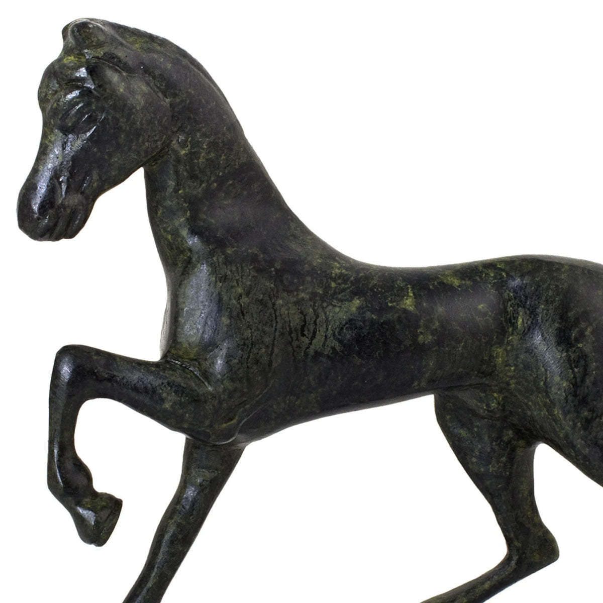Standing Horse – Bronze Sculpture – 15 cm – Dark Green