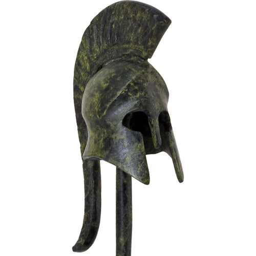 Ancient Greek Helmet on Base – 10 cm – Dark Green