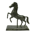 Rearing Horse – Solid Bronze Sculpture 056A – 14 cm – Dark Green