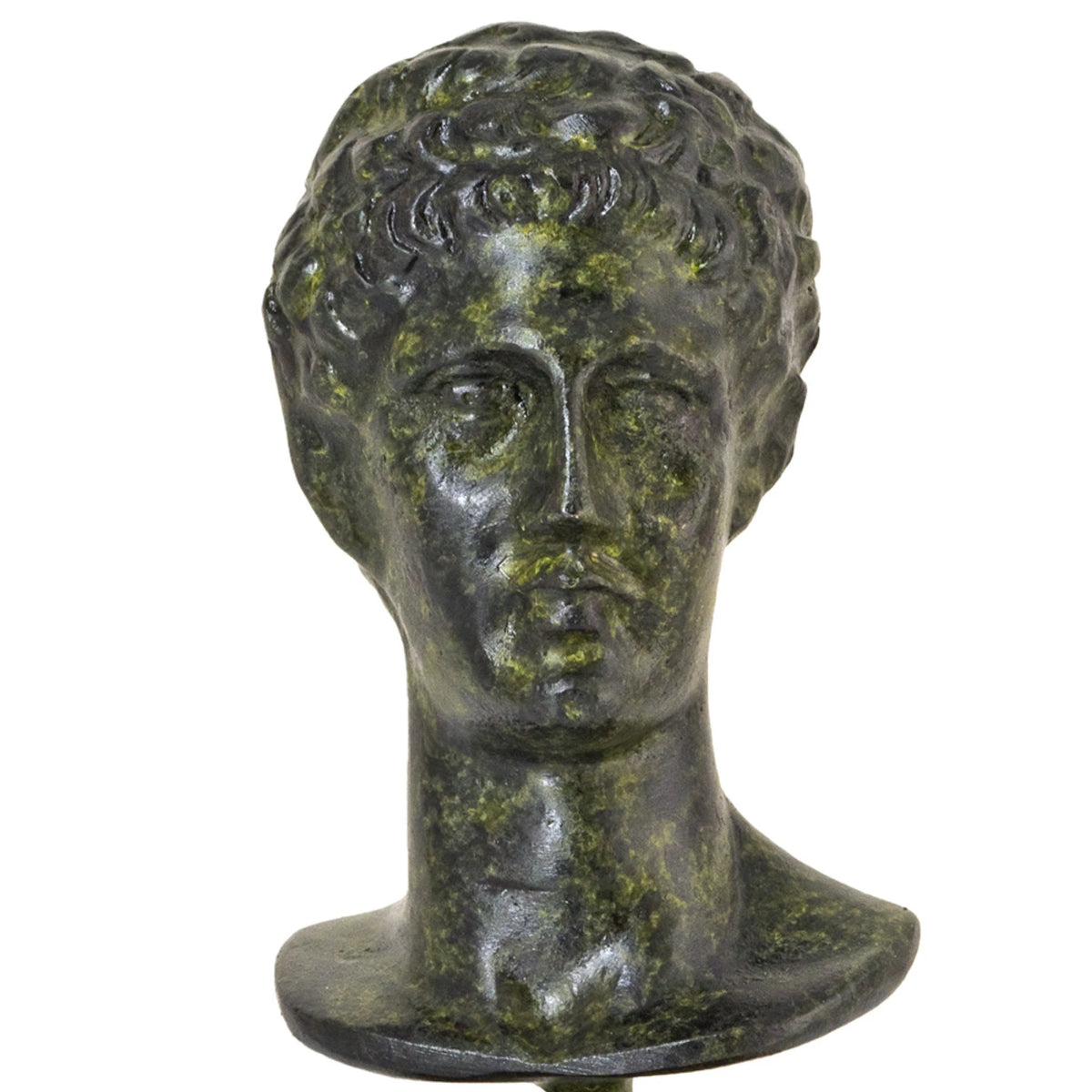Bust of Hermes – Bronze Sculpture – 9 cm – Dark Green