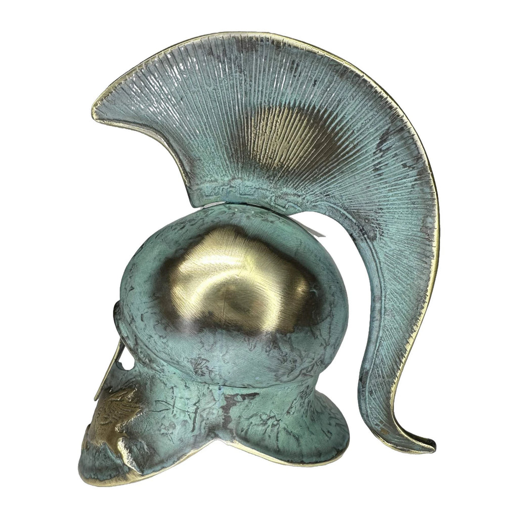 Corinthian Helmet with Pegasus and Short Crest – 19 cm – Blue & Gold