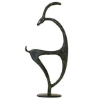 Cretan Kri-Kri Goat – Bronze Sculpture – 23 cm – Dark Green