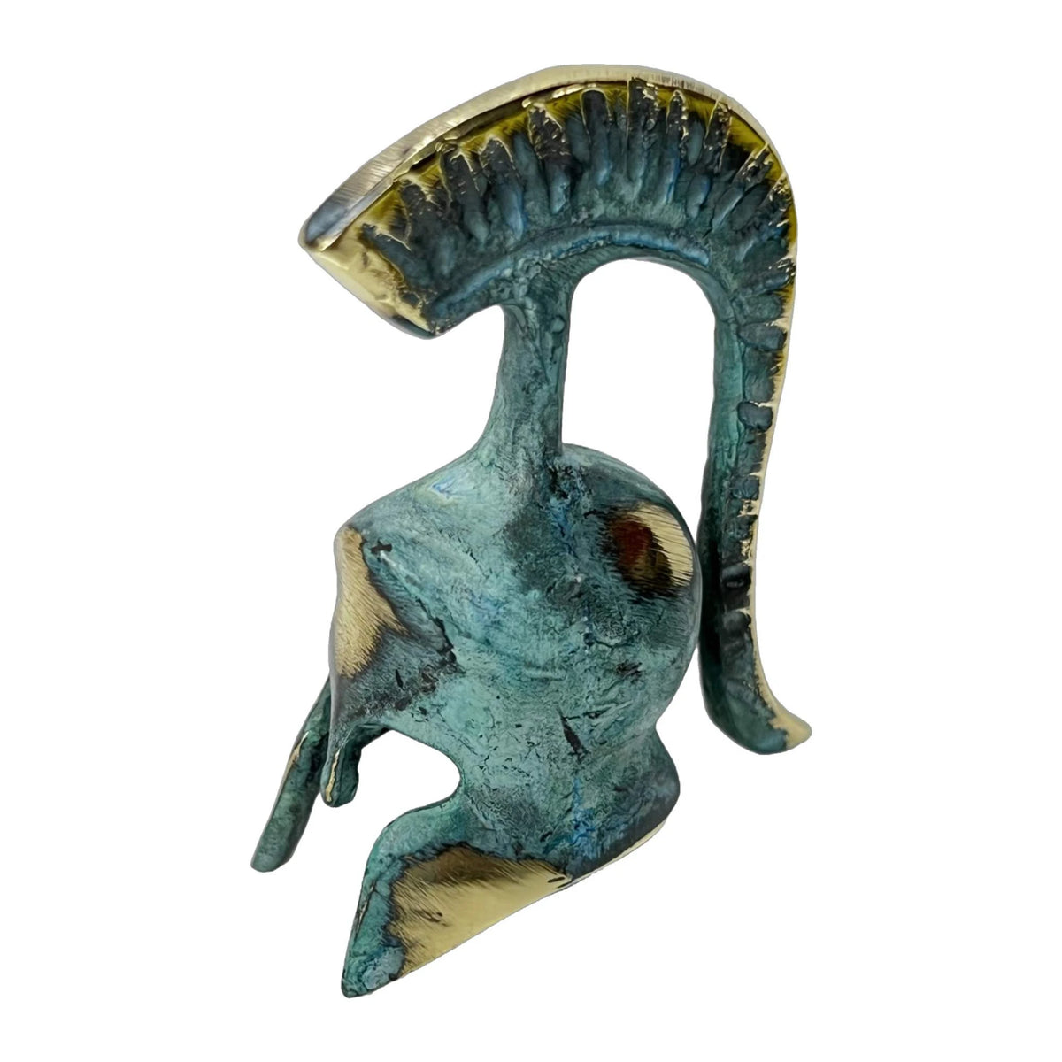 Miniature Ancient Greek Helmet – 5 cm – Blue & Gold