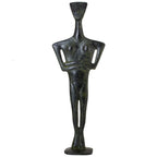 Triangular Cycladic Figurine – Bronze Sculpture – 26 cm – Dark Green
