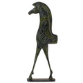 Geometric Half-Horse – Bronze Sculpture – 11 cm – Dark Green