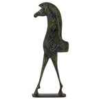 Geometric Half-Horse – Bronze Sculpture – 19 cm – Dark Green
