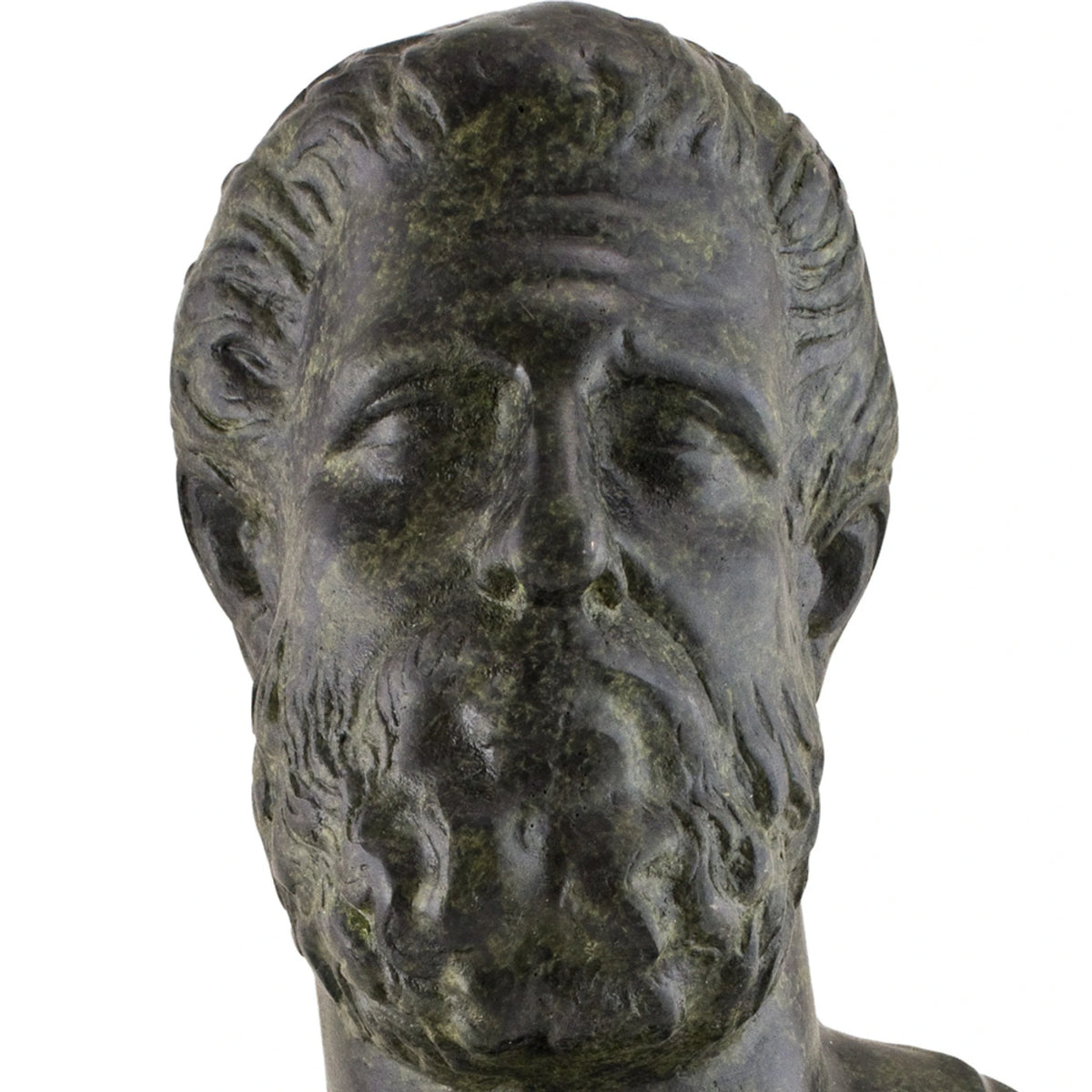 Head of Hippocrates – Bronze Sculpture – 25 cm – Dark Green