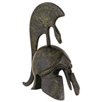 Studded Corinthian Helmet with Owl and Tall Crest – 16 cm – Dark Green