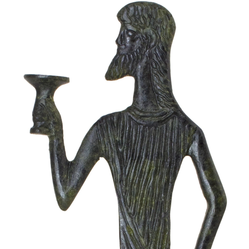 Dionysus with Wine Cup – Sculpture – 40 cm – Dark Green