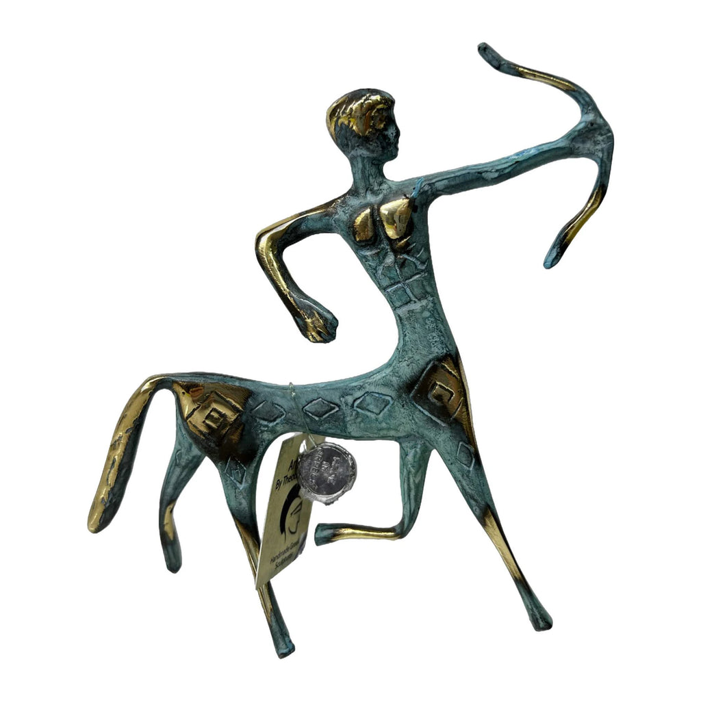 Centaur – Bronze Sculpture – 13 cm – Blue & Gold