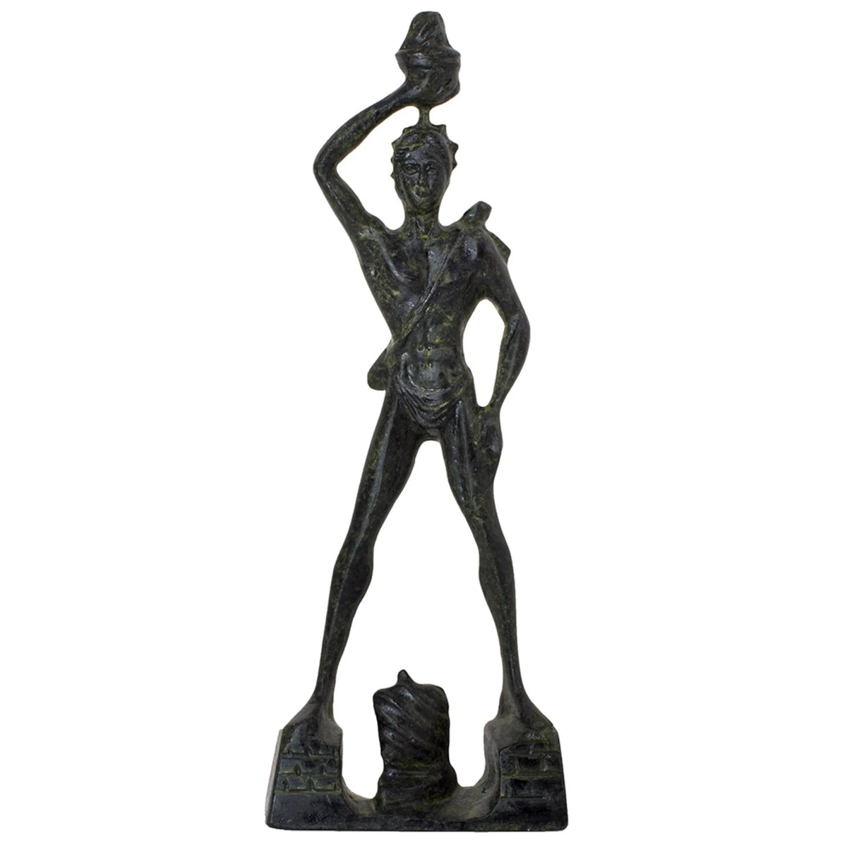 Colossus of Rhodes – Bronze Sculpture – 18 cm – Dark Green