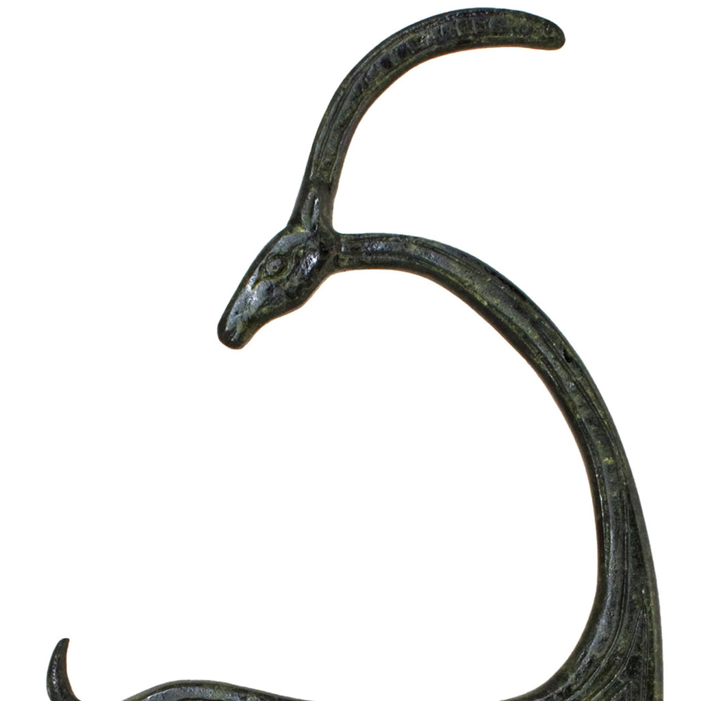 Cretan Kri-Kri Goat – Bronze Sculpture – 18 cm – Dark Green