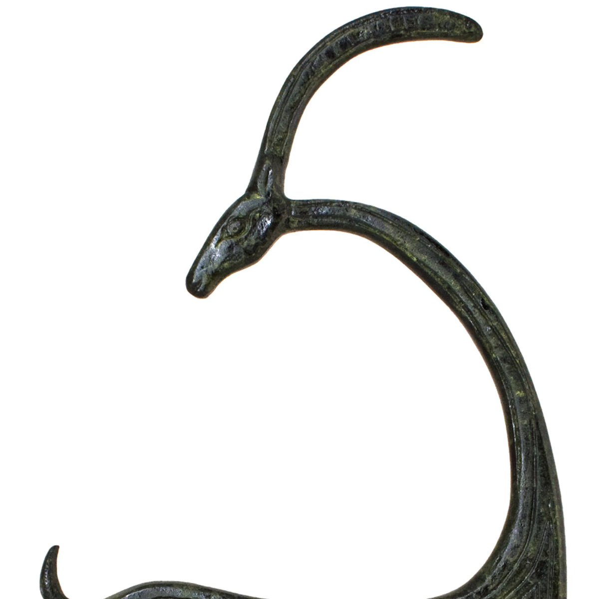 Cretan Kri-Kri Goat – Bronze Sculpture – 23 cm – Dark Green