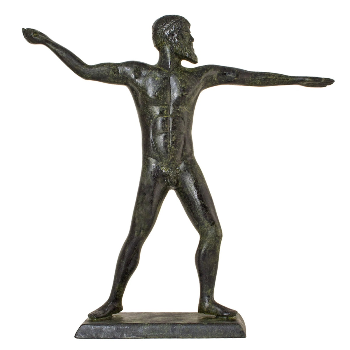 Poseidon – Solid Bronze Sculpture – 37 cm – Dark Green