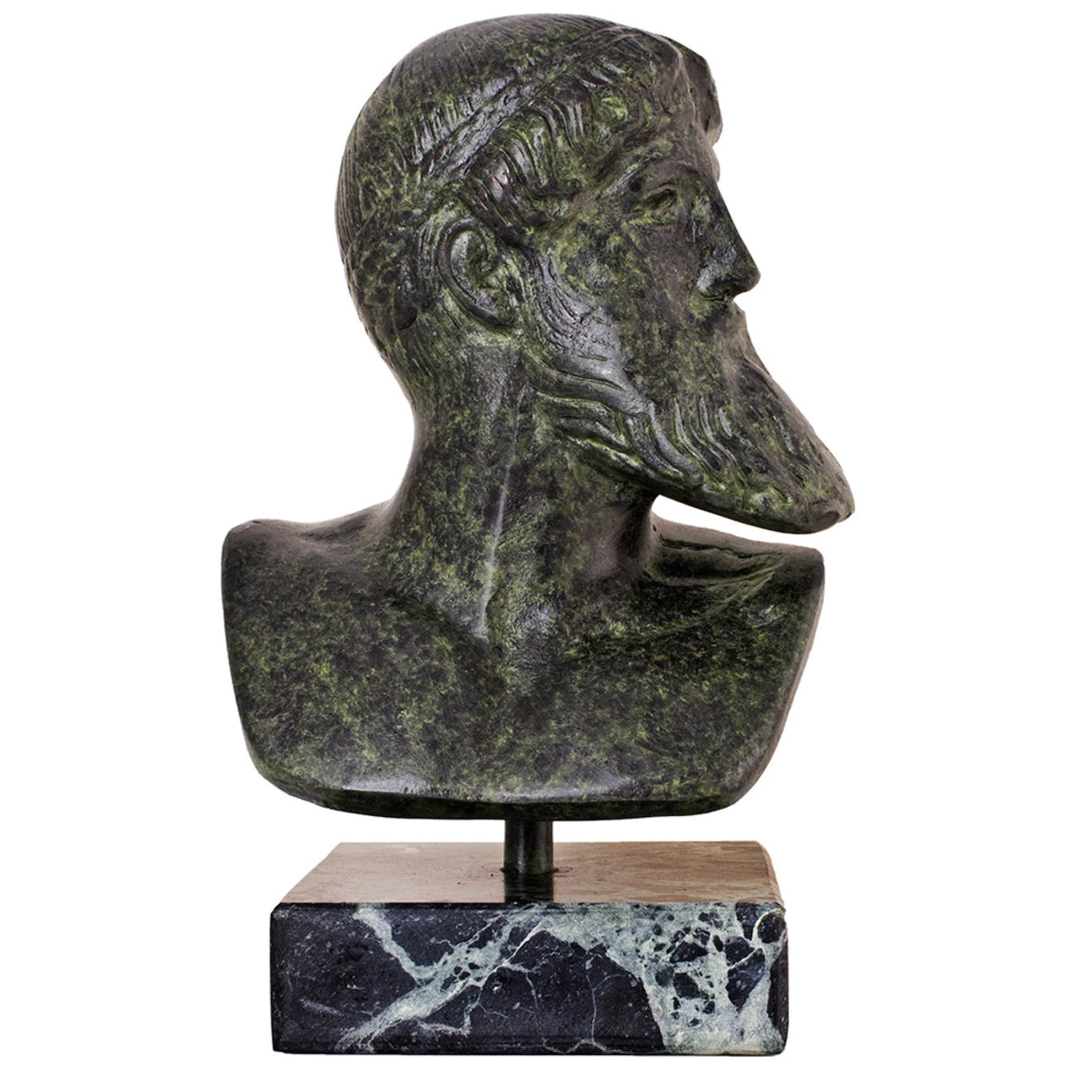 Bust of Poseidon – Bronze Sculpture – 19 cm – Dark Green