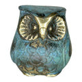 Forward-Facing Owl – Solid Sculpture – 3 cm – Blue & Gold