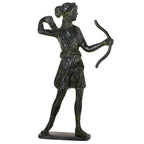 Artemis with Bow and Arrow – Solid Sculpture – 22 cm – Dark Green