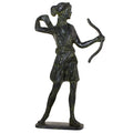 Artemis with Bow and Arrow – Solid Sculpture – 12 cm – Dark Green