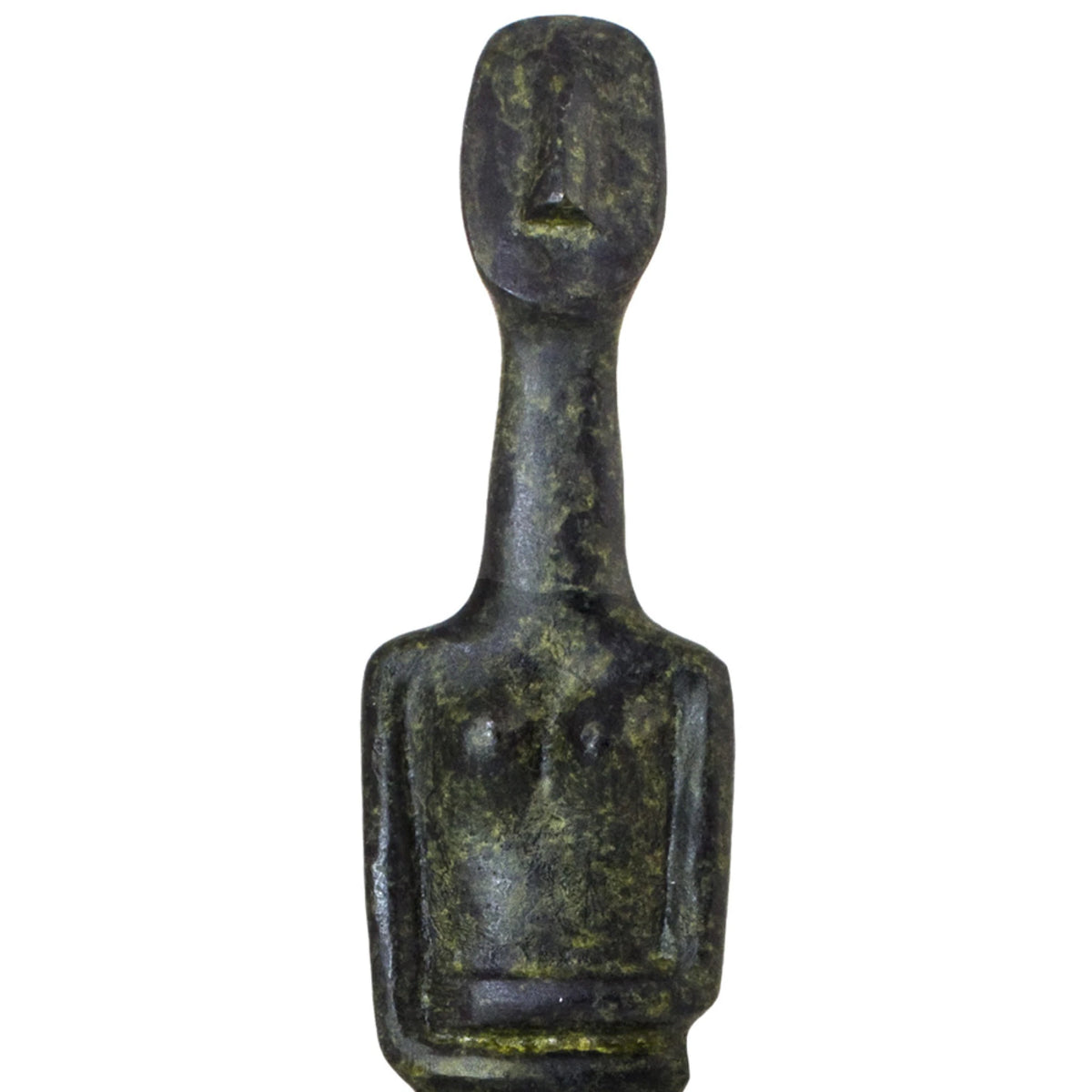 Slender Cycladic Figurine – Bronze Sculpture – 20 cm – Dark Green