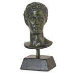 Bust of Hermes – Bronze Sculpture – 9 cm – Dark Green