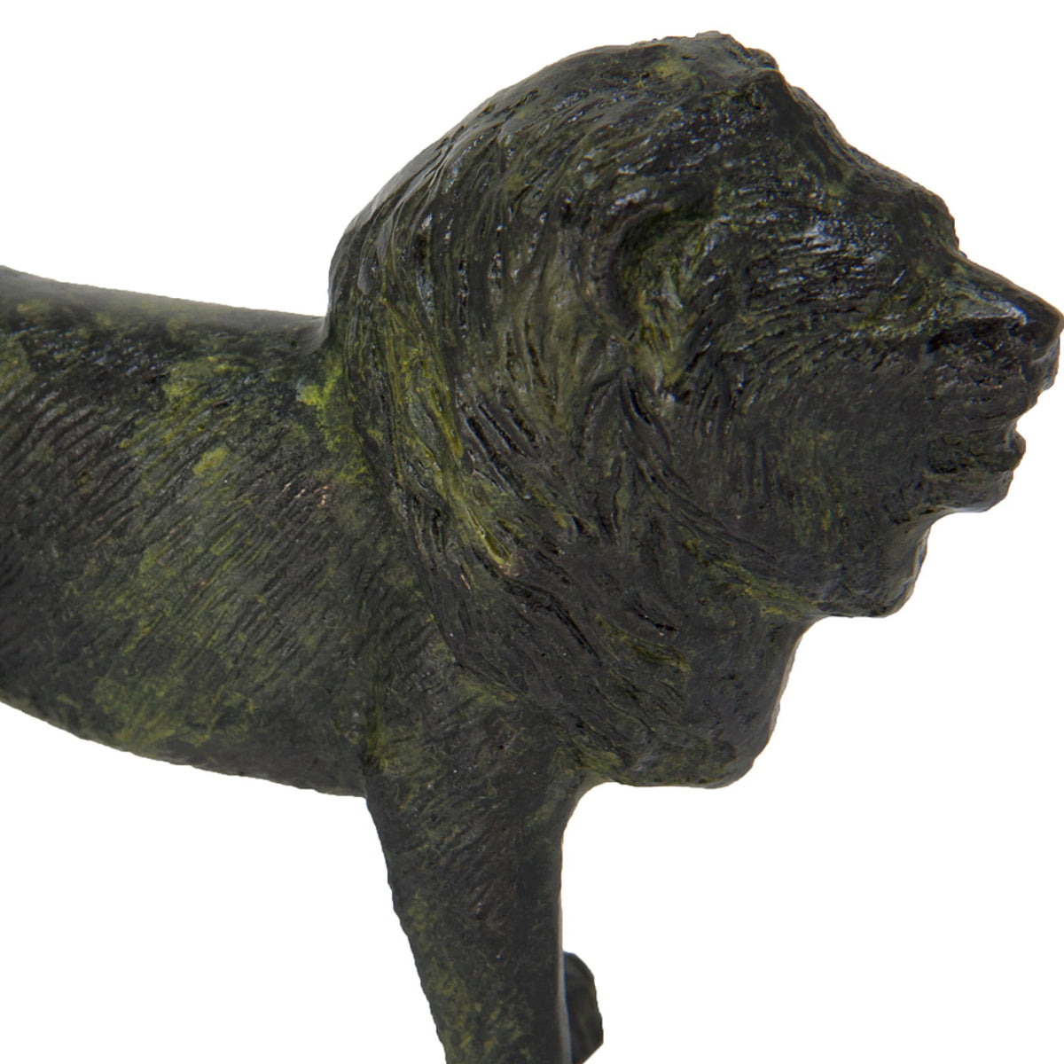 Lion – Bronze Sculpture – 8 cm – Dark Green