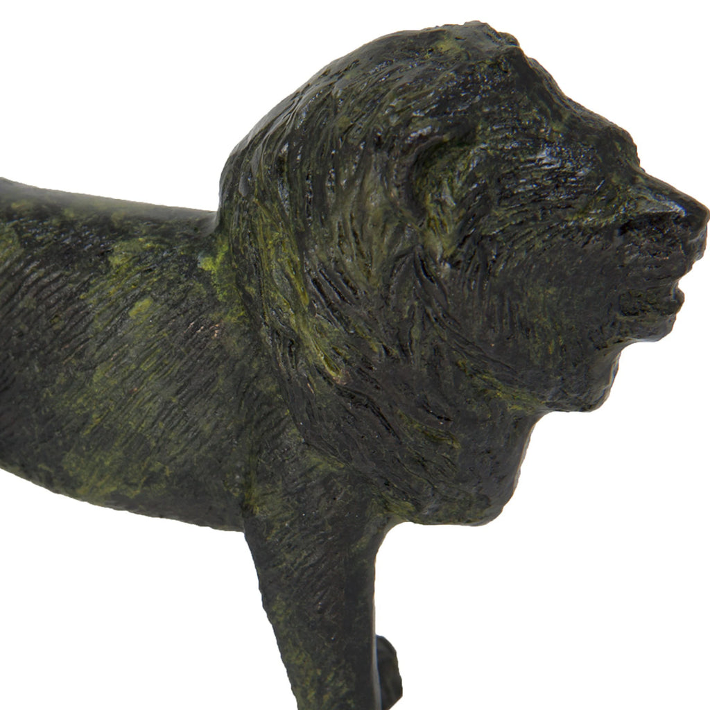 Lion – Bronze Sculpture – 4 cm – Dark Green