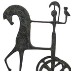 Athena's Chariot with Owl – Bronze Sculpture – 21 cm – Dark Green