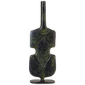 Guitar-Shaped Cycladic Figurine – 16 cm – Dark Green