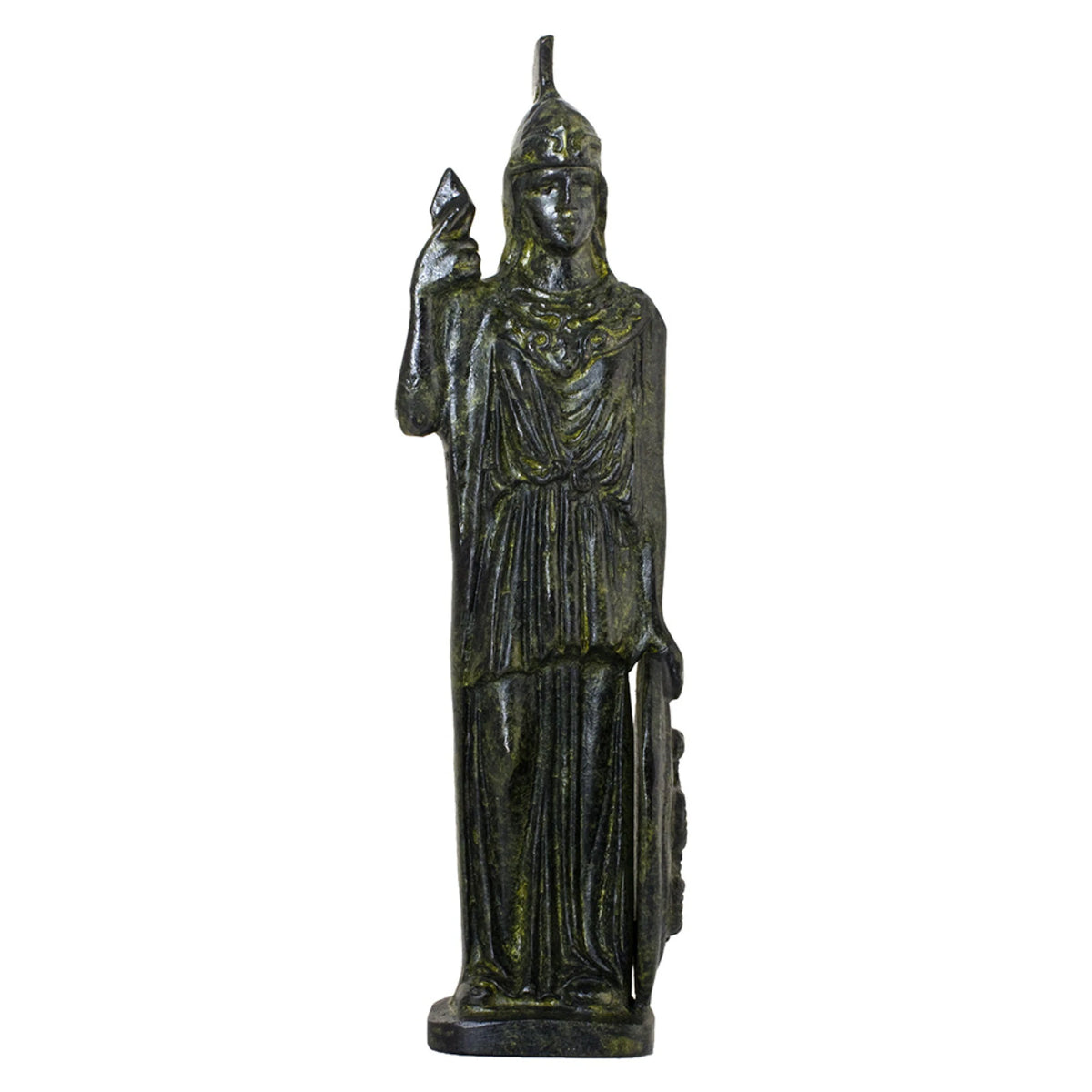 Athena, Goddess of Wisdom – Solid Sculpture – 10 cm – Dark Green