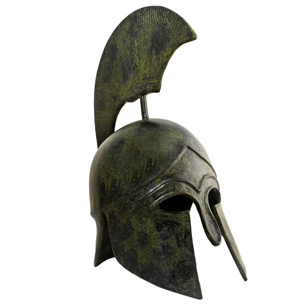 Life-Size Corinthian Helmet with Tall Crest – 40 cm – Dark Green