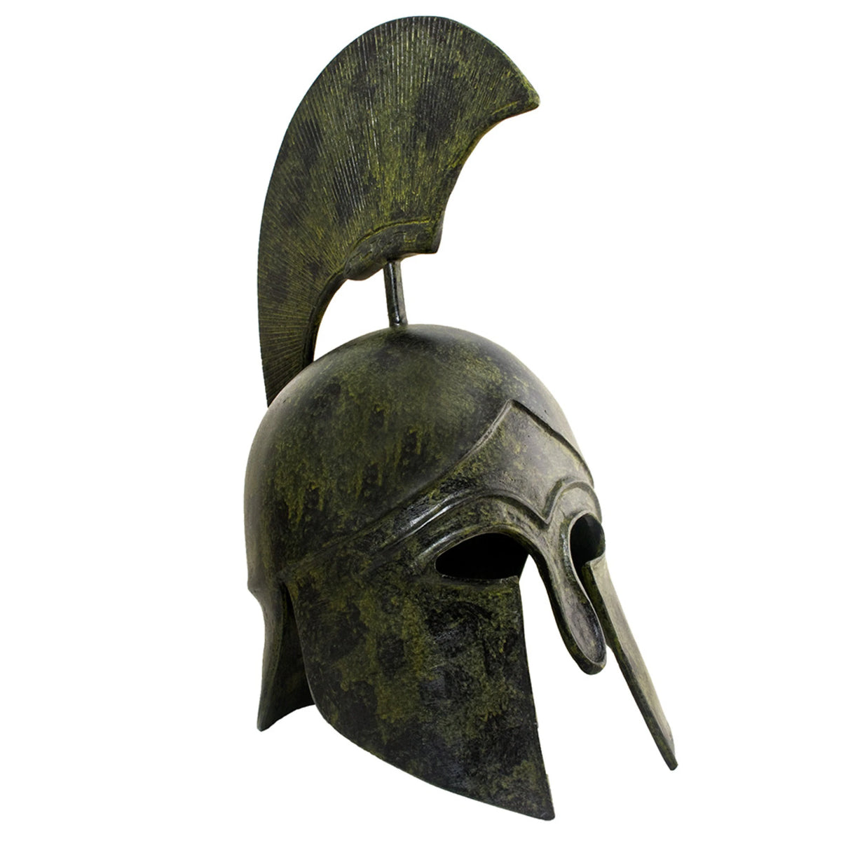 Life-Size Corinthian Helmet with Tall Crest – 40 cm – Dark Green